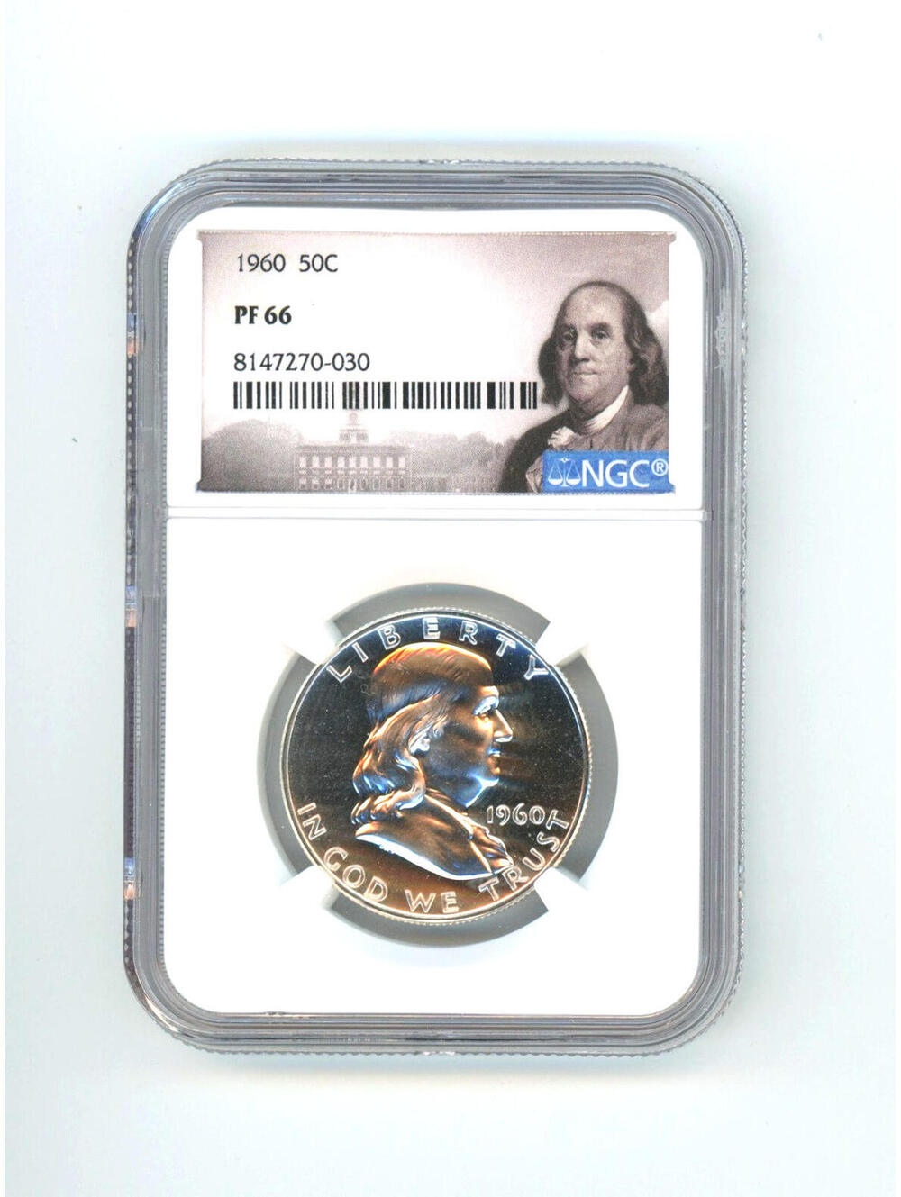 1960 Proof Franklin Half Dollar 50c NGC PF66 - White Coin - Franklin Label